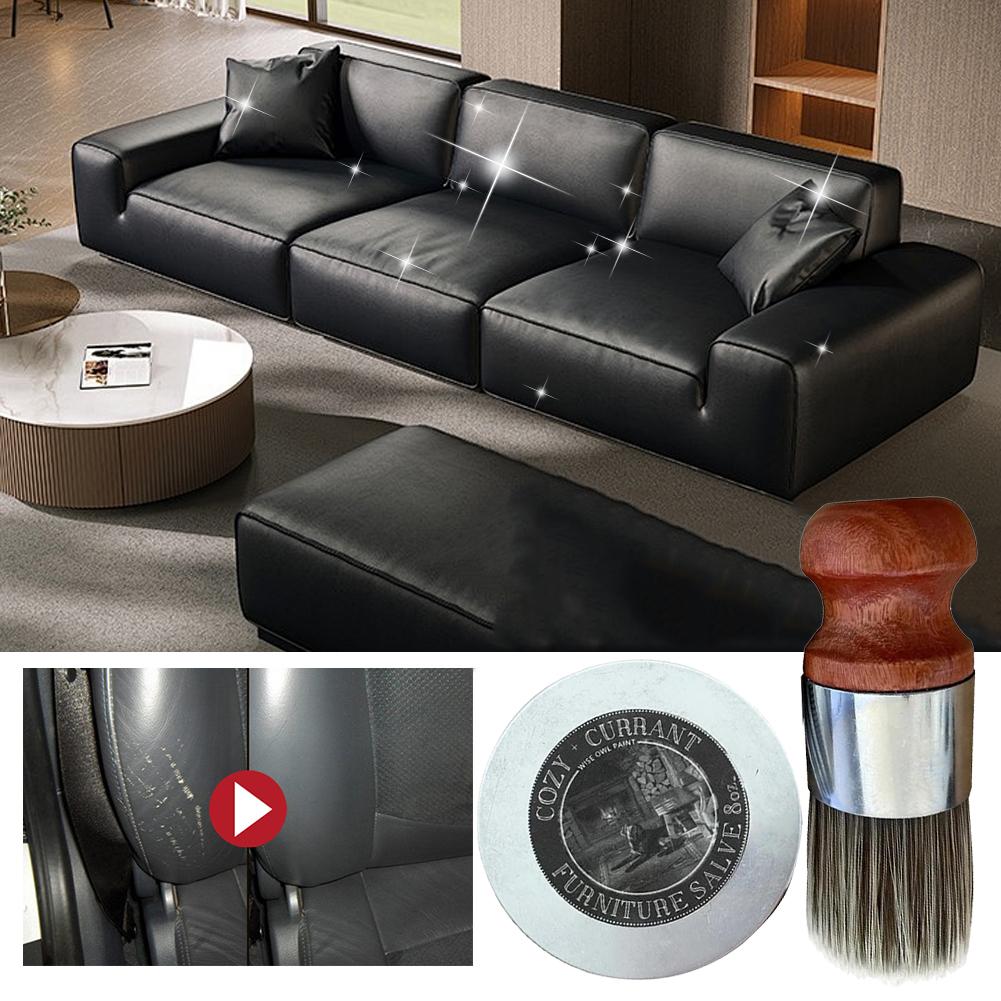 Möbelbalsam Lederpflege All-Natural Ledercreme Verjüngen & Nähren Lederbalsam mit Bürste für Heim-Möbel