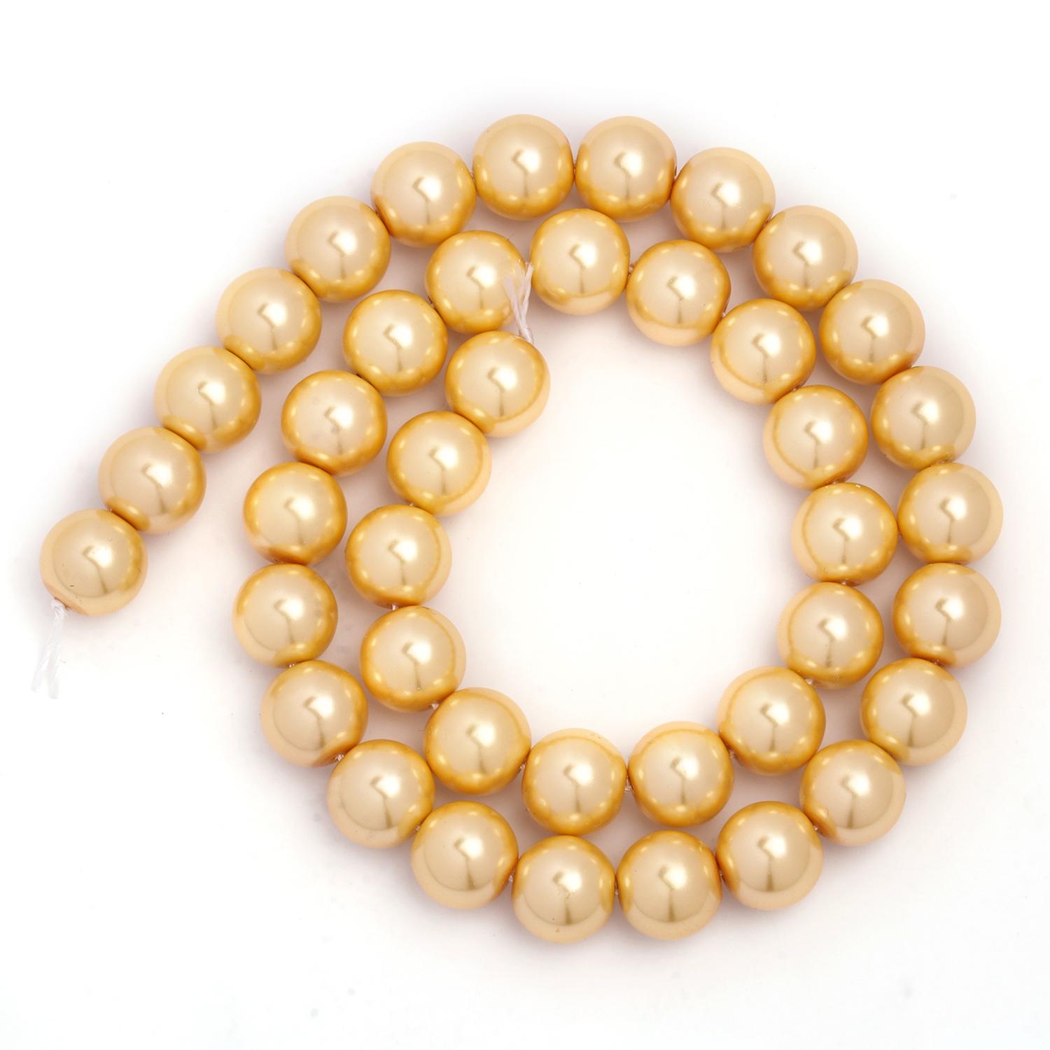 

1 нить/пакет 4/6/8/10 мм искусственный жемчуг АА, разноцветные круглые стеклянные свободные бусины-разделители для изготовления ювелирных изделий, браслеты-подвески «сделай сам», 15 дюймов 4mm about 91pcs золотистый