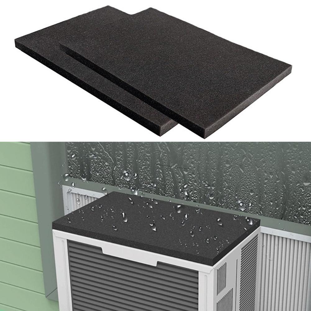 Air Conditioner Rain Cover Magnetic Attachment Noise Reduction Weather Protection 17 12 Inch Foam 2pcs Black Set
