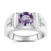 Men's GRA Moissanite Diamond Ring, PT950 Plated, S925 Sterling Silver, Simple Fashion Design.
