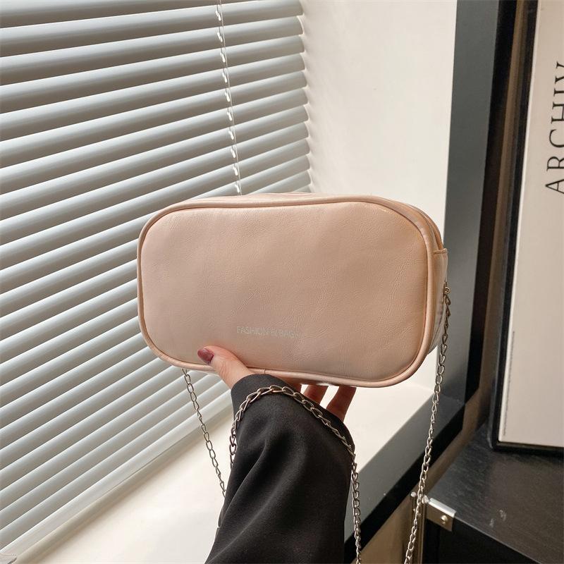 Solid color casual small square bag summer popular new fashion simple trend chain shoulder messenger bag