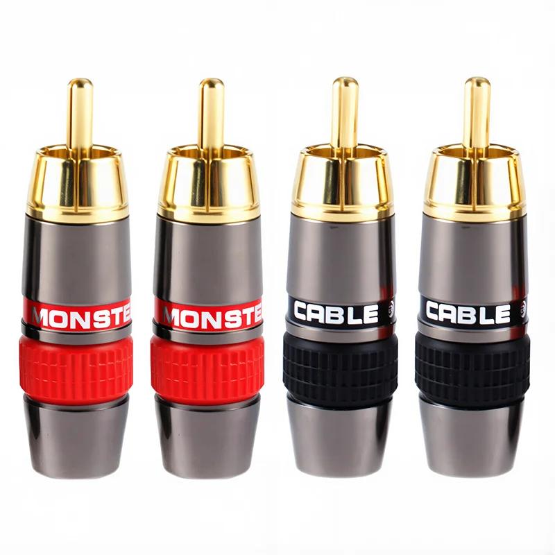 2/4/8Pcs High Quality Gold Plated RCA Connector Lotus Plug Male Terminal for Audio Video Cable Extension