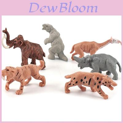 Ensemble de Figurines d'Éléphant Tigre Préhistorique en Matériau PVC pour Collectionneurs et Présentation Éducative