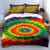 Colorful Tie-Dye Spiral Bedding Set Bedding Set (1 Duvet Cover, 2 Pillowcases, Duvet Not Included)