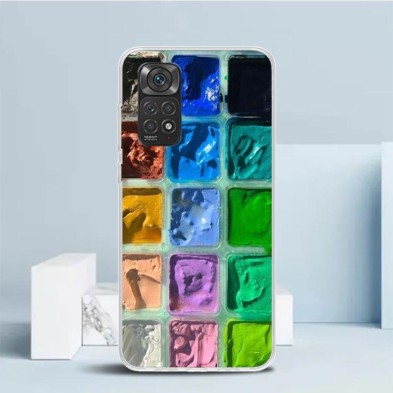Watercolors Set Paint Palette Painting Box Phone Case For Xiaomi Redmi Note 15 14 14S 13 12S 12 Pro Plus 11S 11 11T 11E 10S 10 +