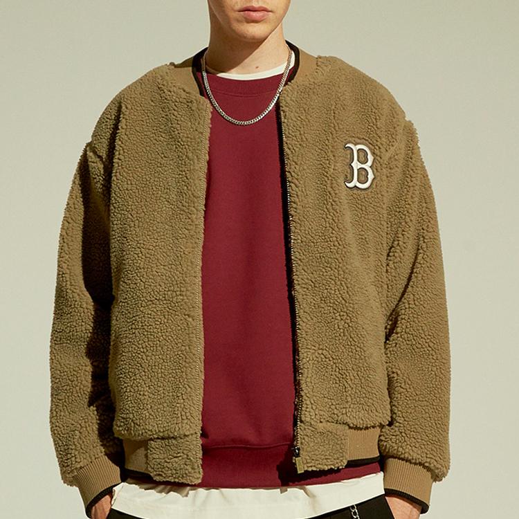 New MLB Boston Red Sox Velvet Jackets Unisex Khaki 31JPF1061-43K