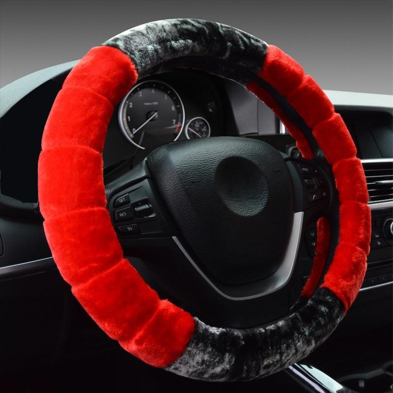 Women's Winter Warm Fluffy Steering Wheel Cover with Plush Furry Interior & Soft Grip - 38cm Cute Steering Wheel Cover