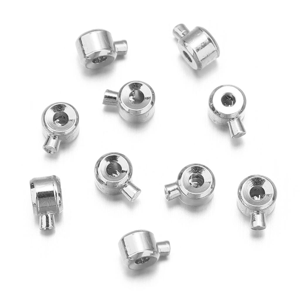 10pcs/lot Metal Crimp End Beads Stopper Beads Positioning Clasp Beads For Jewelry Making DIY Necklace Bracelet Accessories