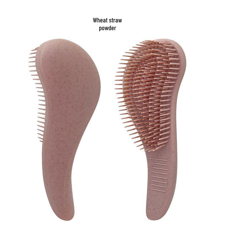 Wheat Straw Anti-Tangle Anti-Static Hair Styling Comb with Massage Handle.