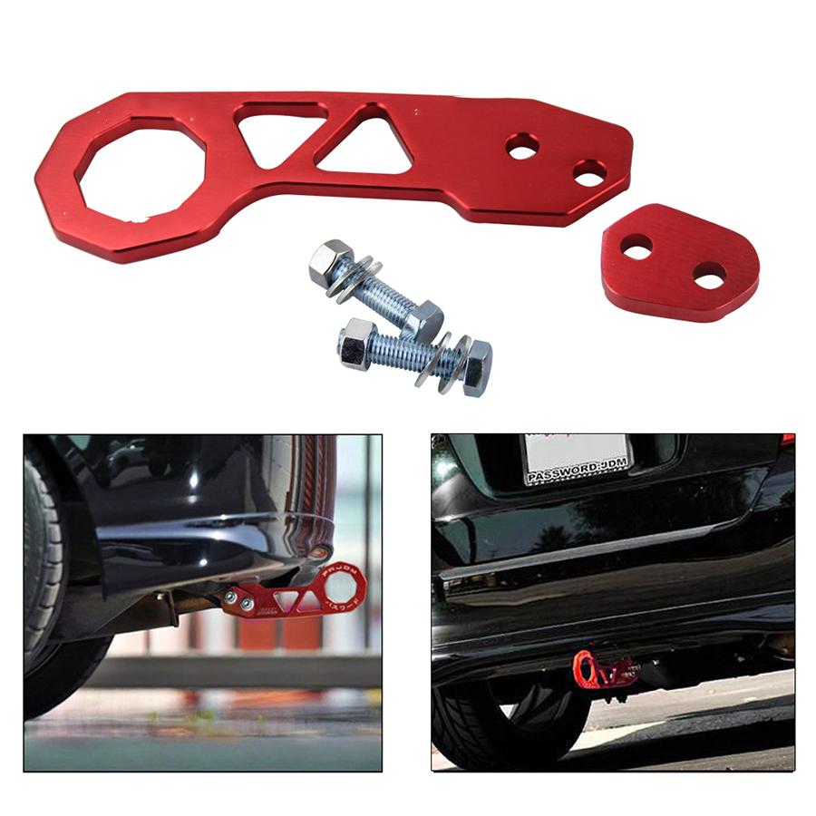 

Universal RED Racing Car Style CNC Aluminium Rear Tow Hook Mounting Kit Durable