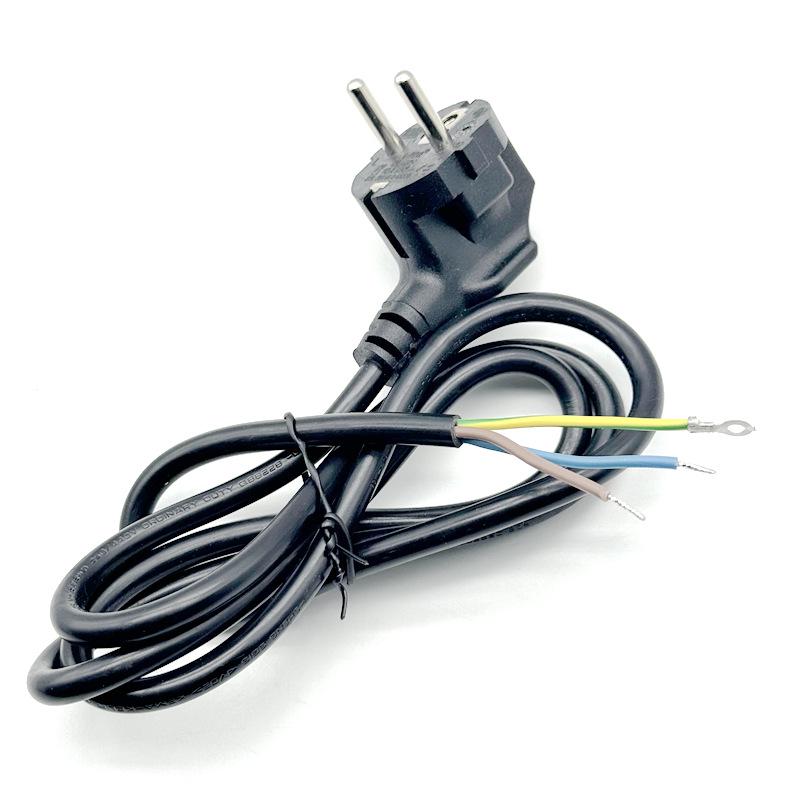 EU Standard Three-Pin Power Cord - 0.75, 1.0, 1.5 Mm² Plug for German, French, and Russian Use