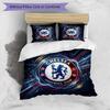 Set Lenzuola 3 Pezzi Stampato Chelsea FC Morbido Delicato sulla Pelle Lavabile Copripiumino e Federe Set Tutte le Stagioni Camera da Letto