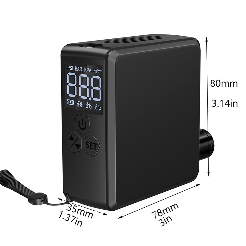 Mini Wiederaufladbare Luftpumpe Reifenfüller Tragbarer Kompressor Digitaler Akku-Reifenfüller für Fahrradbälle