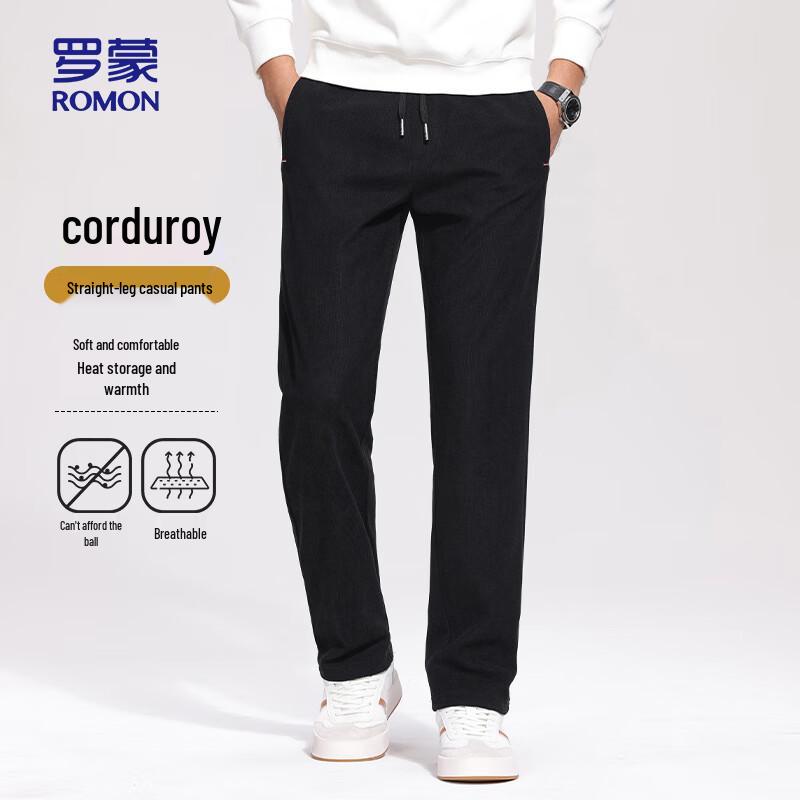 

ROMON Мужские плотные вельветовые брюки прямого кроя в стиле кэжуал 502H