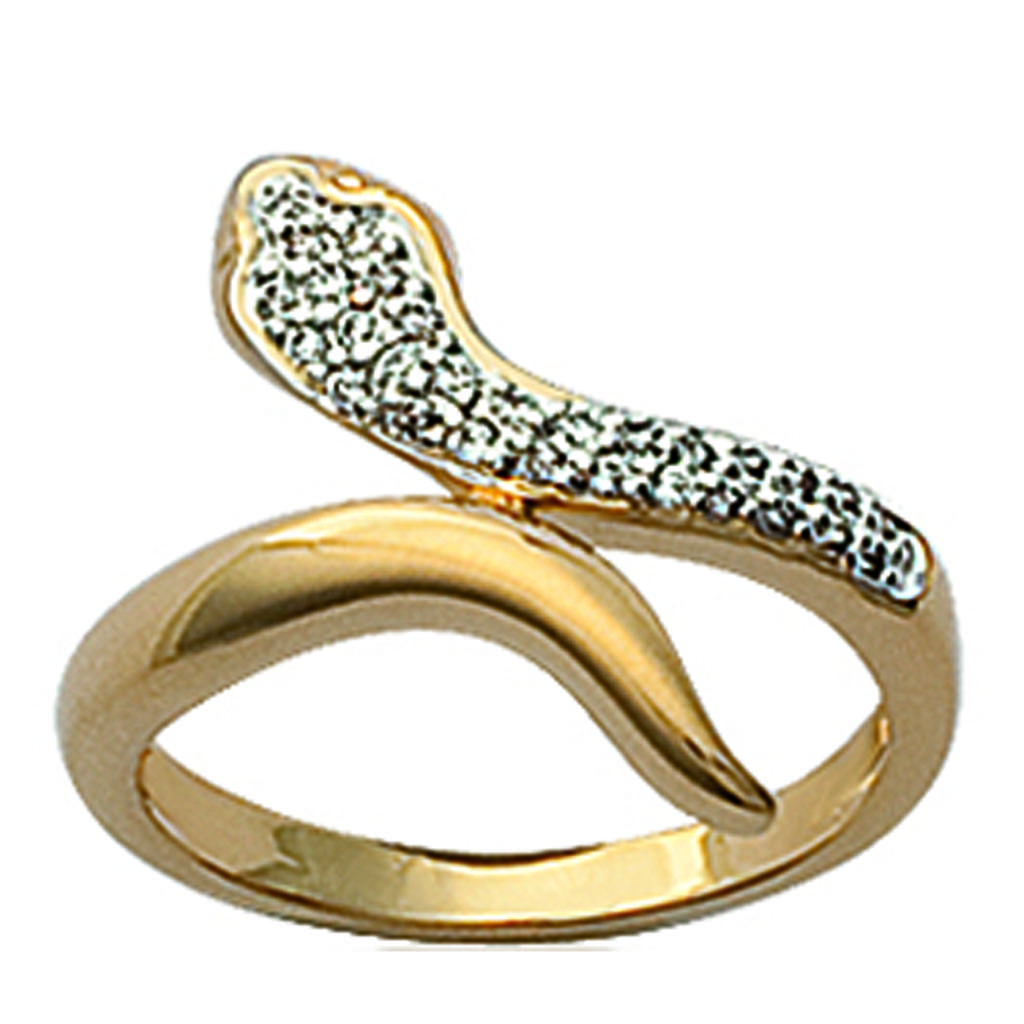Gold Plated Ring 'Temptation' Golden White - 18 Mm