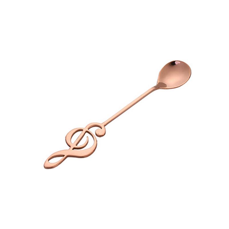 Stainless Steel Spoon Coffee Spoon Shape Music Theme Tea Mixing Spoon Small Ice Cream Dessert Spoon