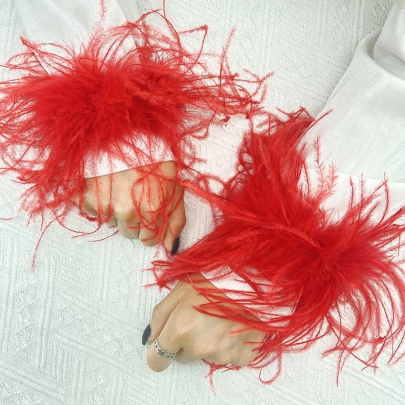 Feather Slap Bracelet Wrist Feather Cuffs Feather Wristband Women Hair Accessories Sexy Wristband Bracelet