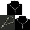 Gothic Flame Cross Necklace For Men Women With Alloy Pendant Stylish Hiphop Jewelry