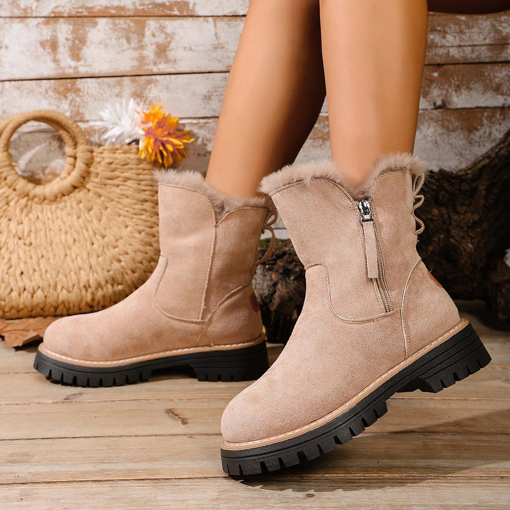 Fashion Women Winter Snow Boots Faux Suede Non-slip Boots Woman Keep Warm Cotton Shoes Comfortable Platform Ankle Boots Zapatos De Mujer