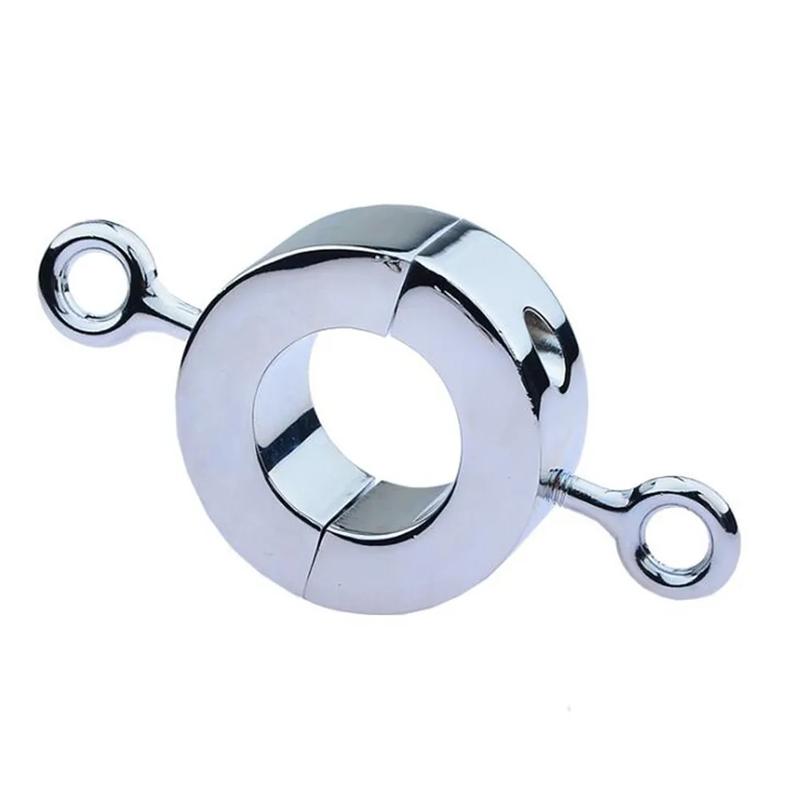 Heavy Metal Penis Ring Testicle Ball Stretcher Scrotum Cock Rings Locking Pendant Weight Male Chastity Sex Toys For Men Gay