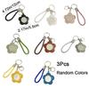 3Pcs Cute Floral Keychain Mini Makeup Bag Pendant Handbag Decorations Pendant Mirror Keychain  Gift