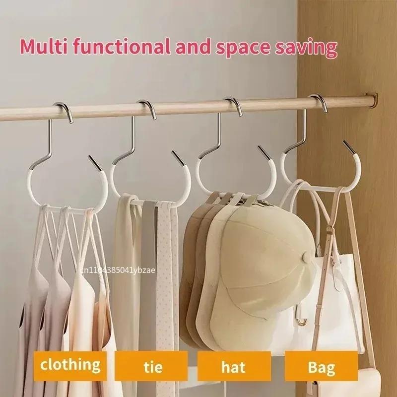 1-10pcs Circle Ring Hat Hanger Non-marking Non-slip Hat Storage Hook Closet Bedroom Saving Space Scarf Towel Tie Hanging Rack