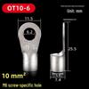 OT Series Pure Copper Crimp Lugs: Cold-Pressed Terminals, Brass Silver-Plated Bolt, Round Wiring Ears Connectors