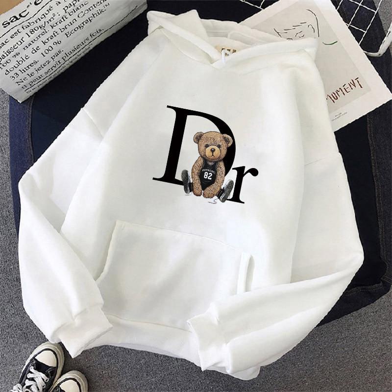 

Unisex Fleece-Lined Teddy Bear Hoodie with Kangaroo Pocket M