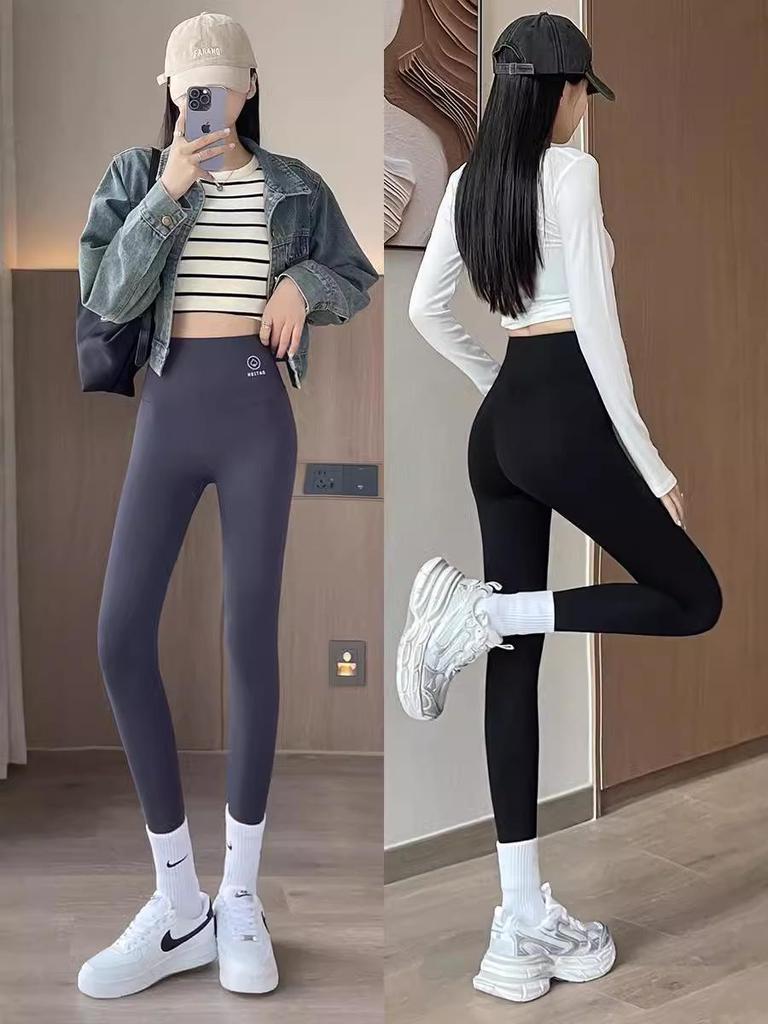 No Embarrassment Women's Fleece-Lined Slimming Yoga Pants - Plus Size, Autumn/Winter Thickened Leggings