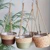 Garden Hanging Planter Macrame Plant Storage Basket Jute Rope Handicraft Woven Indoor Outdoor Flower Pot Holder Plant Home Decor