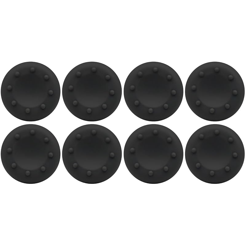 Audiofan Analog Stick Covers/Caps, 19 x 11.5mm, for Xbox 360 One Controller, Black, 8-Piece Set