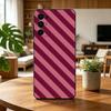 Burgundy White Stripe pattern  Phone Case For Samsung S25,S24,S21,S22,S23,S30,Ultra,S20,Plus,Fe,Lite,Note,10,Black Cover