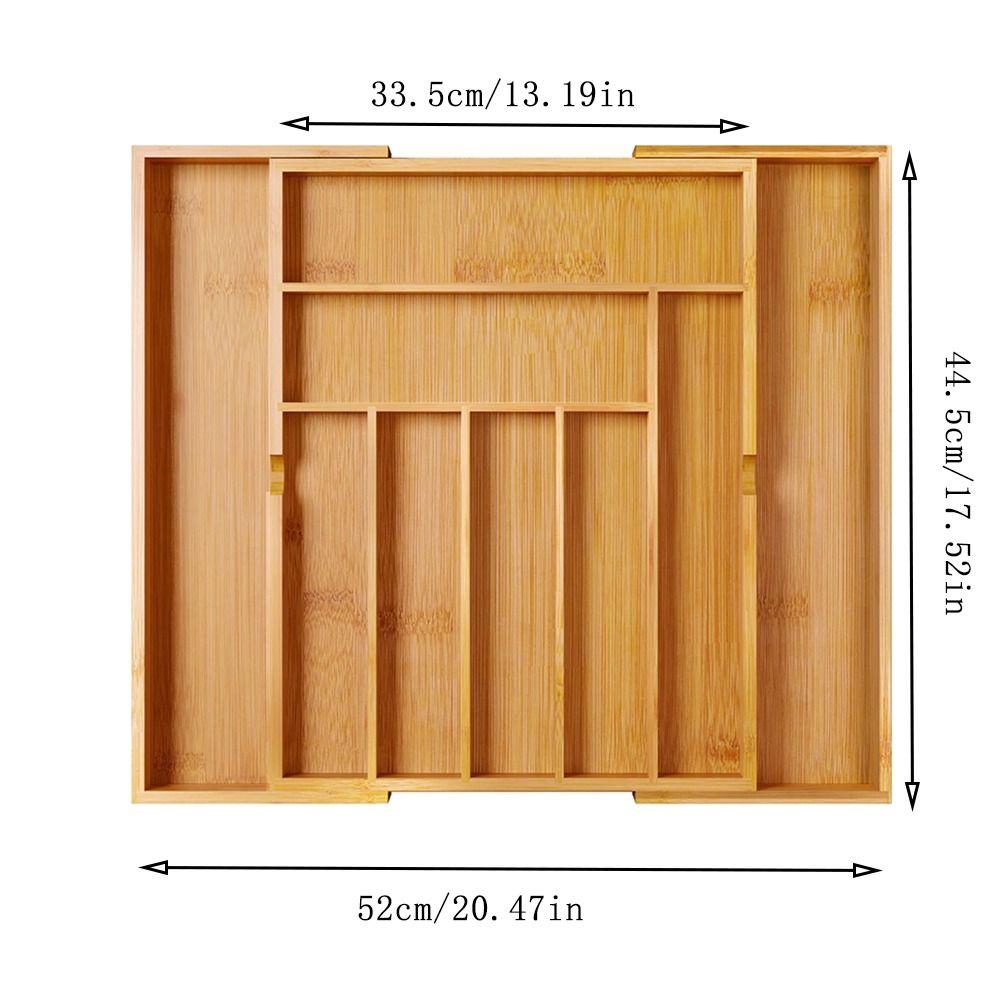 Bambusowy Organizer do Szuflady na Przybory Rozszerzalny Rowkowany Wkład na Sztućce Przegródki do Szuflad Szafek Sztućce