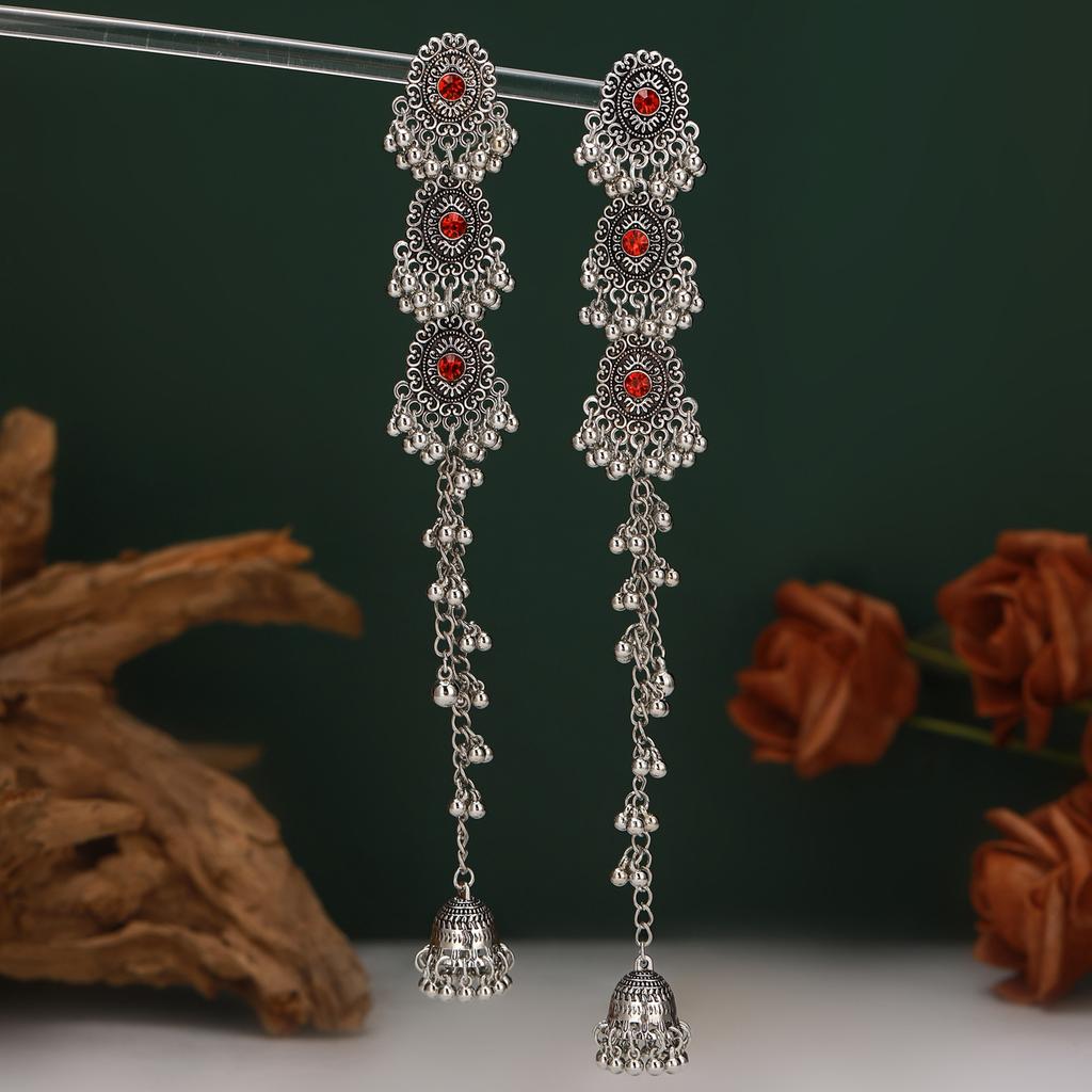 Diamond Bells, Fringed Pearl Earrings, Bohemian Niche Design Studs, Personalized Exaggerated Earrings