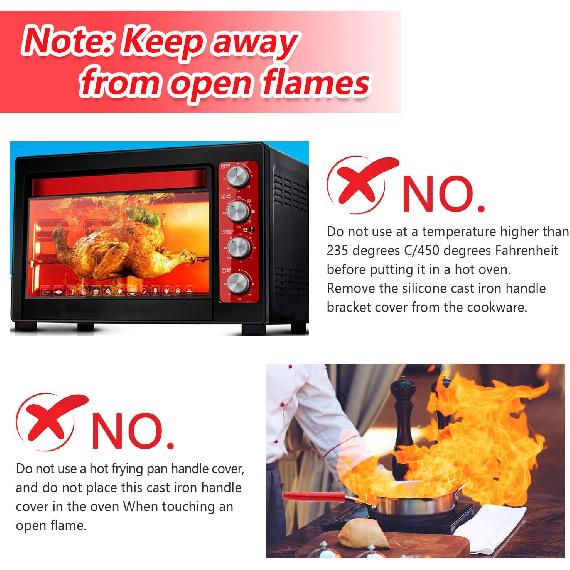 Cast Iron Handle Cover, 10 Packs Silicone Pot Holders, Cast Iron Handle Covers Heat Resistant, Non-Slip Pot Handle Covers, for Frying Cast Iron