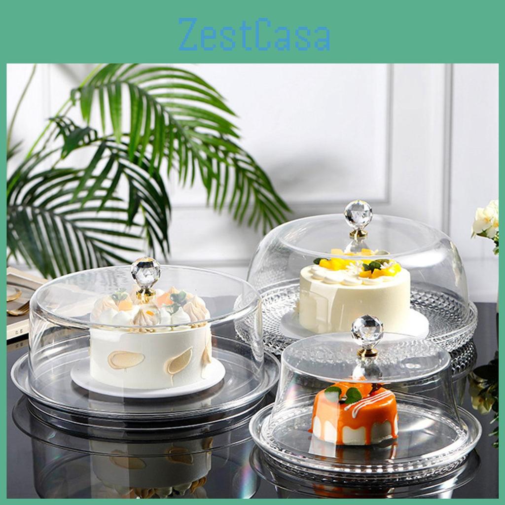 Stand Dome With Cake Acrylic Pan Pastry Display Server Plate Covered Holder For