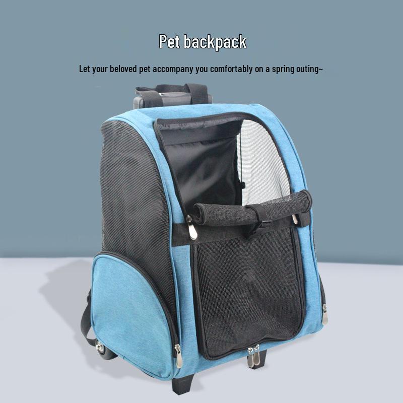 

Сумка-тележка для домашних животных: Портативный дорожный рюкзак на двух колесах для собак 35*25*40CM розовый