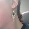 Vintage Rhinestone Ear Drops Green Glass Crystal Earrings Ancient Gold Color Earwear Stylish Accessories for Women Girls