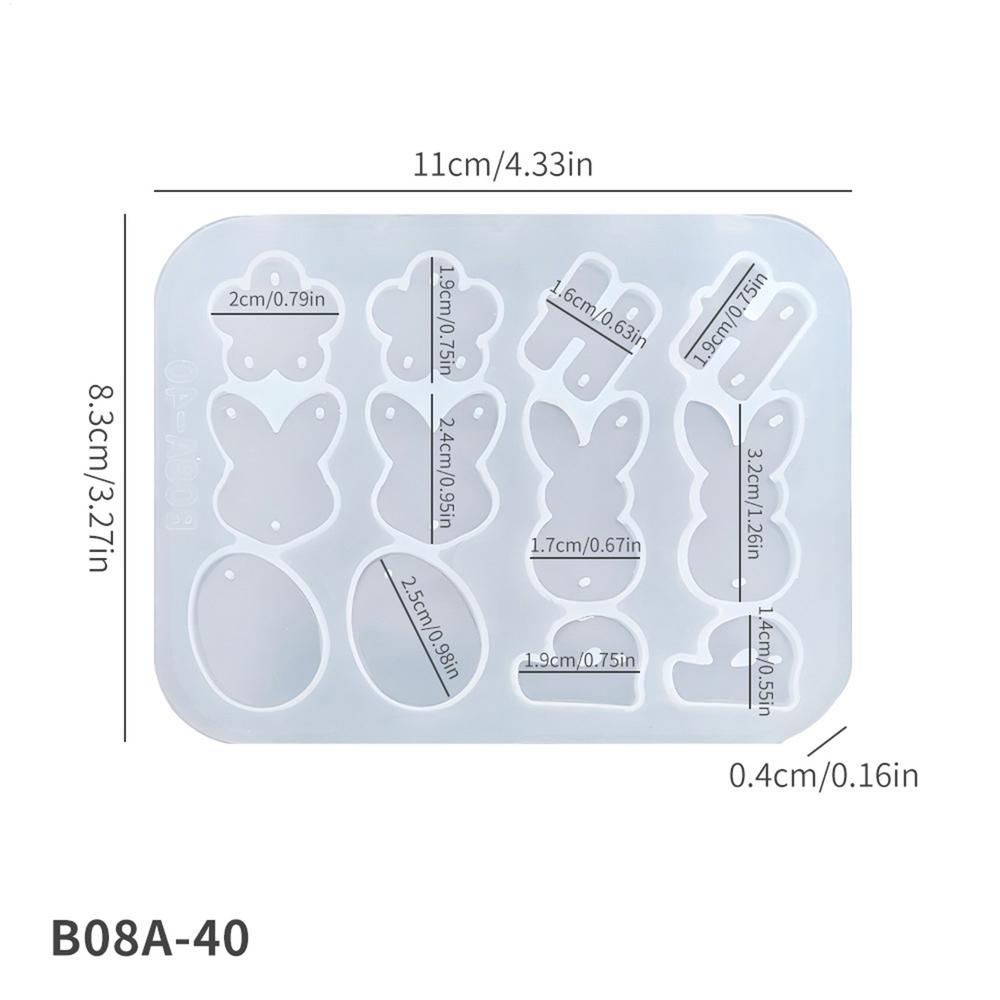 Easter Silicone Earring Molds DIY Easter Crafting Stencil Butterfly Flower Rabbit Egg Design Holiday Earring Molds For Women