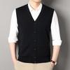 Thick Knit V-Neck Cardigan Vest for Men - Autumn/Winter Warm Sleeveless Sweater