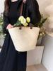 Woven Straw Tote Bag for Women Straw Bag Women's Summer New Fashion Woven Beach Bag Large Capacity Commuter Shoulder Tote Bag