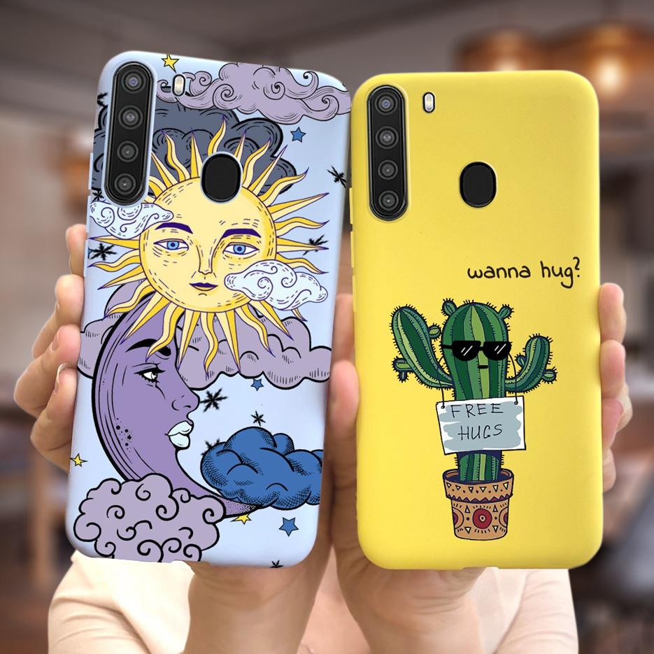 Silicone Phone Case For Samsung Galaxy A21 Case 6.5" Back Cover Coque Soft TPU Fundas Samsung A 21 A21 SM-A215U Protective Shell