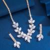 Shining Rhinestone Jewelry Set Crystal Necklace Bridal Earrings  Banquet