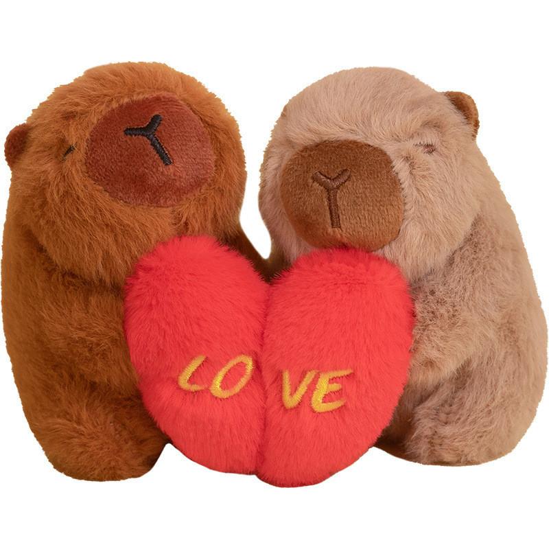 Capybara Plush Cute Keychain Heartfelt Design Soft Pp Cotton Gift For Friends Lovers And