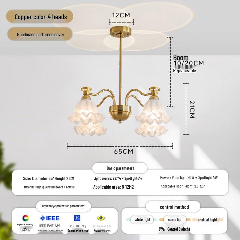 2026 Retro Mid-Century Chandelier: American Countryside Style for Living Room, Bedroom, Dining Room, or Hall