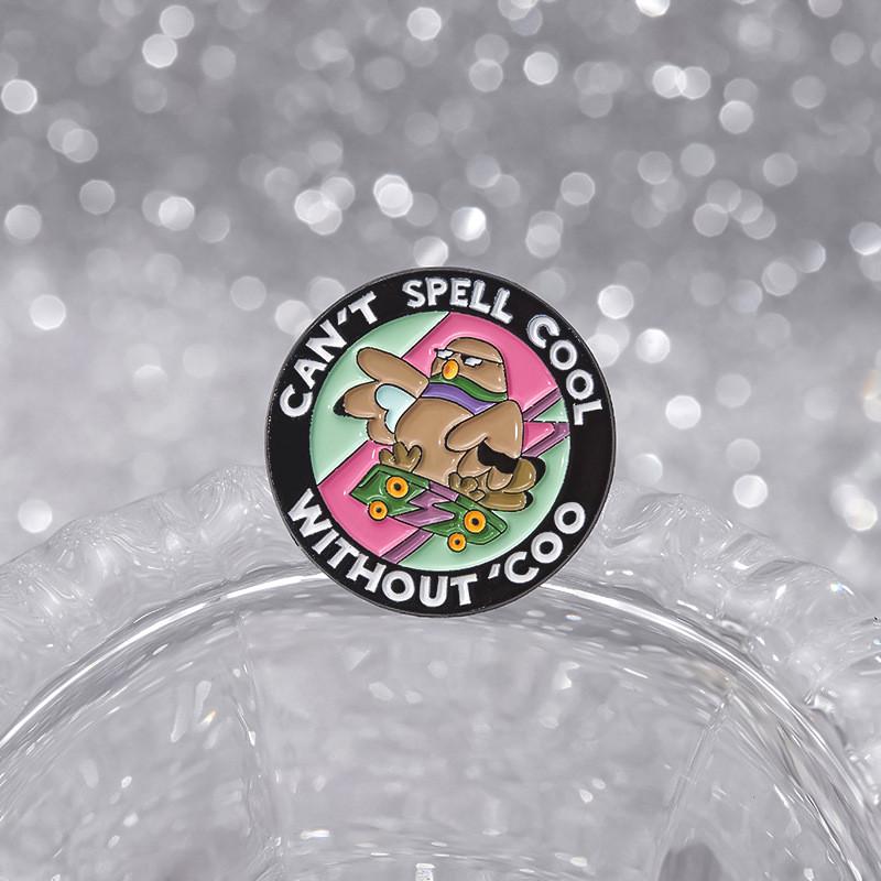 Creative Cartoon Alloy Bird Shape Brooch With Stylish Geometric Design And Vibrant Colors