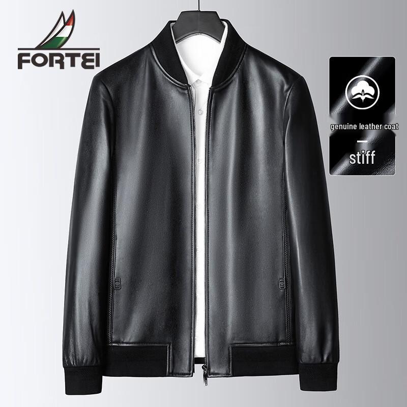 

Men s Genuine Sheepskin Baseball Collar Leather Jacket L (175/92A)