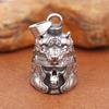 Vintage Gladiator Wolf Skull Guardian Bell Pendant Charm Stainless Steel Necklaces Punk Hip Hop Men Women Jewelry Halloween Gift