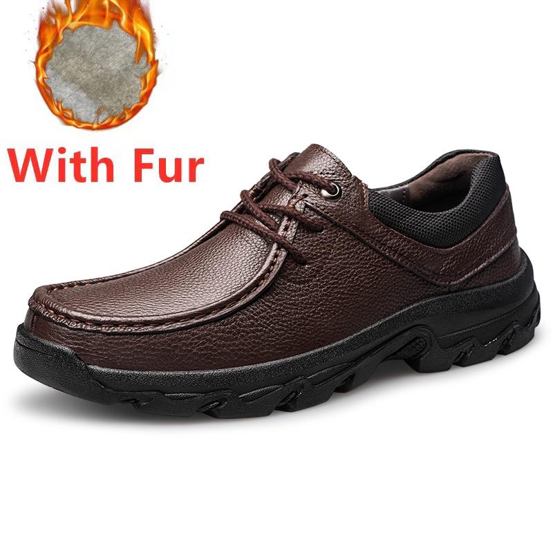 Fashion Hot Sale Men Genuine Leather Casual Shoes Soft Sole Hiking Shoes Lace-up Luxury Brand Sneakers Lightweight Male Treking Footwear