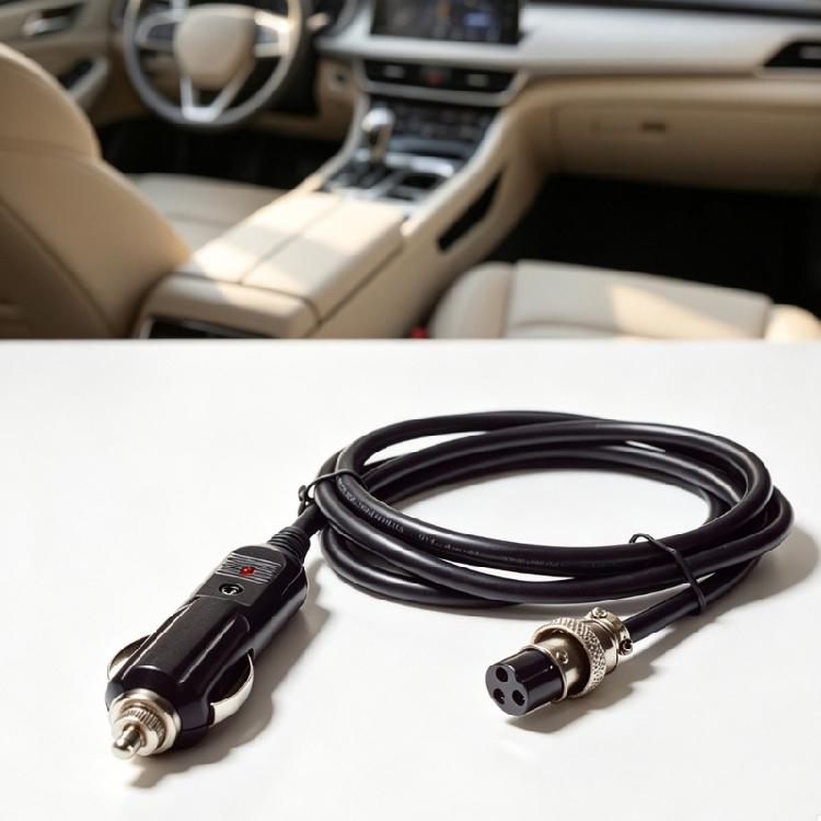 Kfz-Stromkabel mit Zigarettenanzünderstecker und GX16 3-Pin-Buchsenanschlüssen für tragbare Prüfgeräte